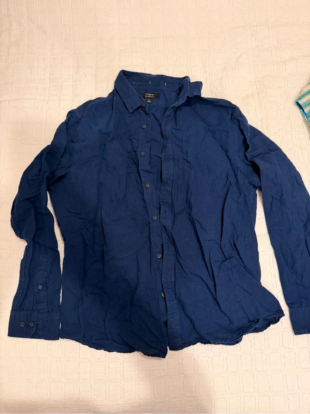 Banana Republic Slim Linen-Blend Shirt in Navy Blue